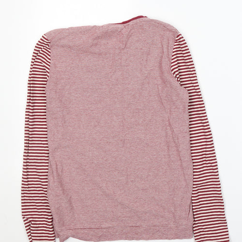Tom Taylor Girls Red Striped Cotton Pullover Casual Size L Round Neck Pullover