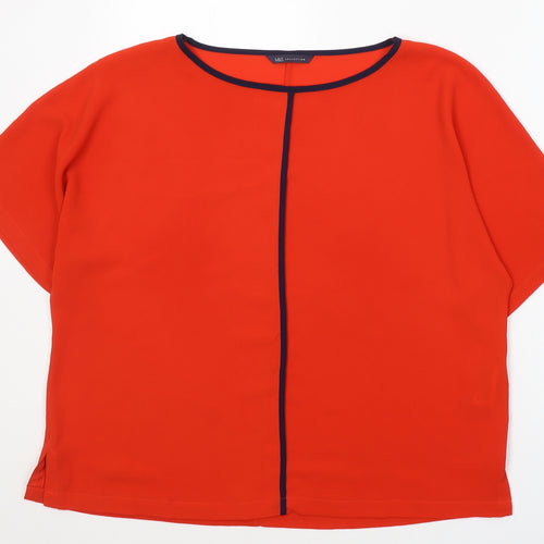 Marks and Spencer Womens Red  Polyester  T-Shirt Size 12 Round Neck