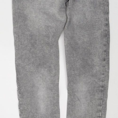 Denim & Co. Womens Grey  Cotton Skinny Jeans Size 6 L27 in Regular Button
