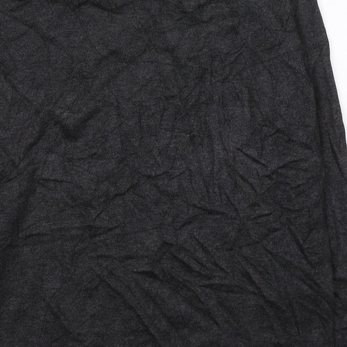 Marks and Spencer Womens Grey Round Neck Floral Viscose Pullover Jumper Size 14