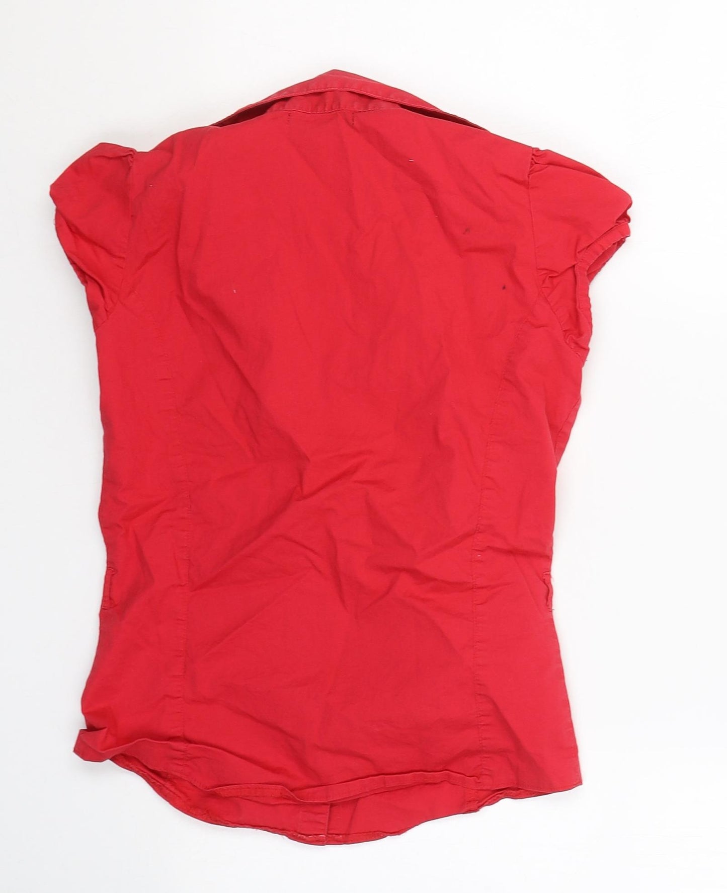 Atmosphere Womens Red  Cotton Basic Button-Up Size 8 Collared