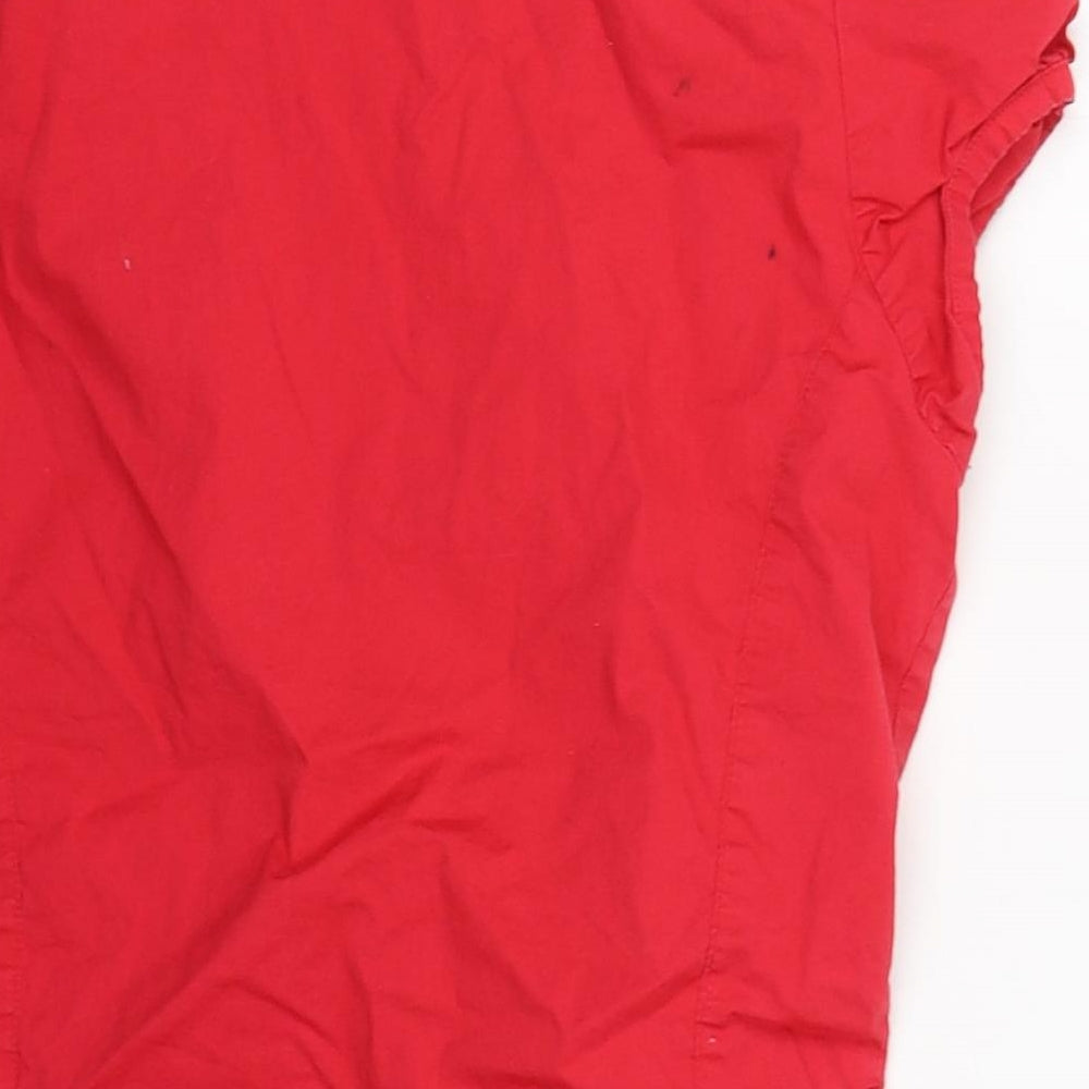 Atmosphere Womens Red  Cotton Basic Button-Up Size 8 Collared