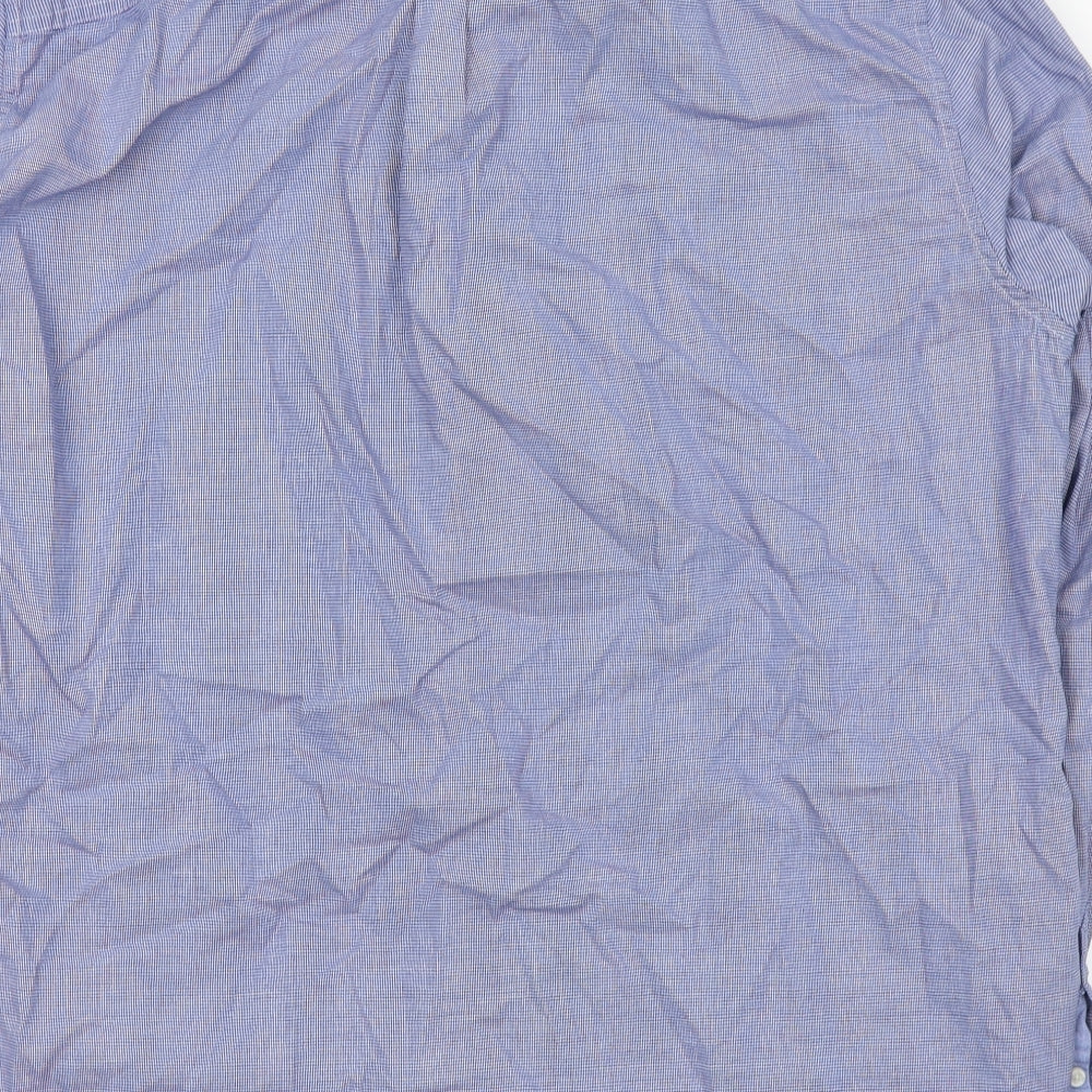 Superdry Mens Blue Geometric Cotton  Button-Up Size 3XL Collared Button