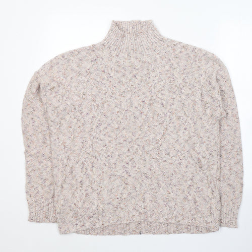 Peyton Primrose Womens Beige High Neck  Acrylic Pullover Jumper Size XL