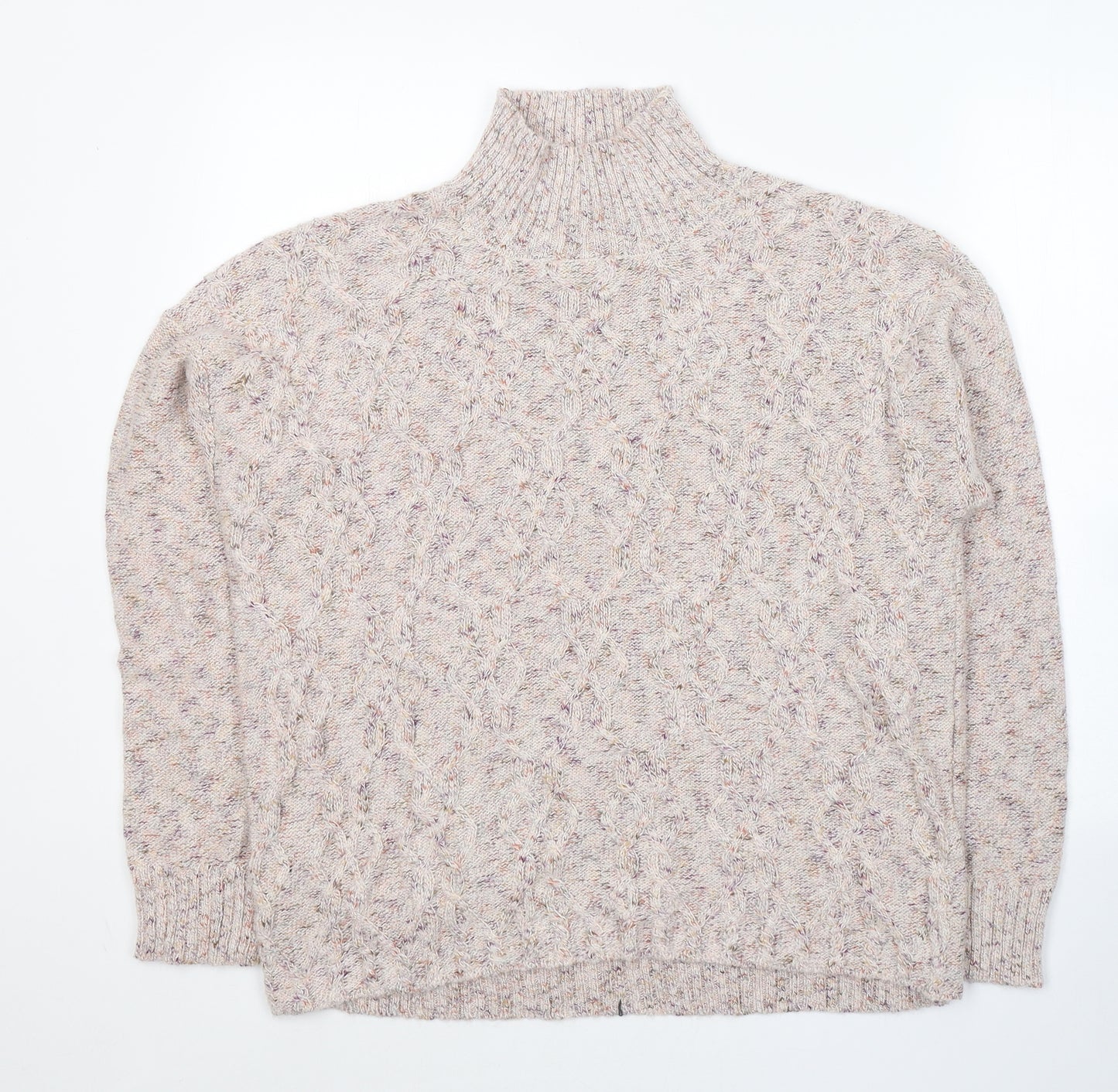 Peyton Primrose Womens Beige High Neck  Acrylic Pullover Jumper Size XL