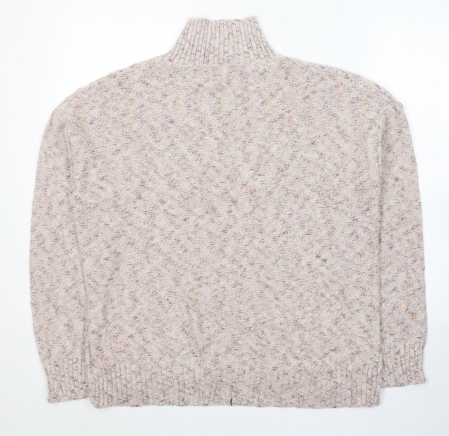 Peyton Primrose Womens Beige High Neck  Acrylic Pullover Jumper Size XL