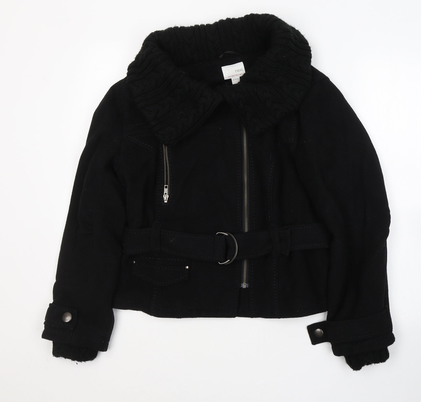 NEXT Girls Black   Pea Coat Coat Size 14-15 Years  Zip