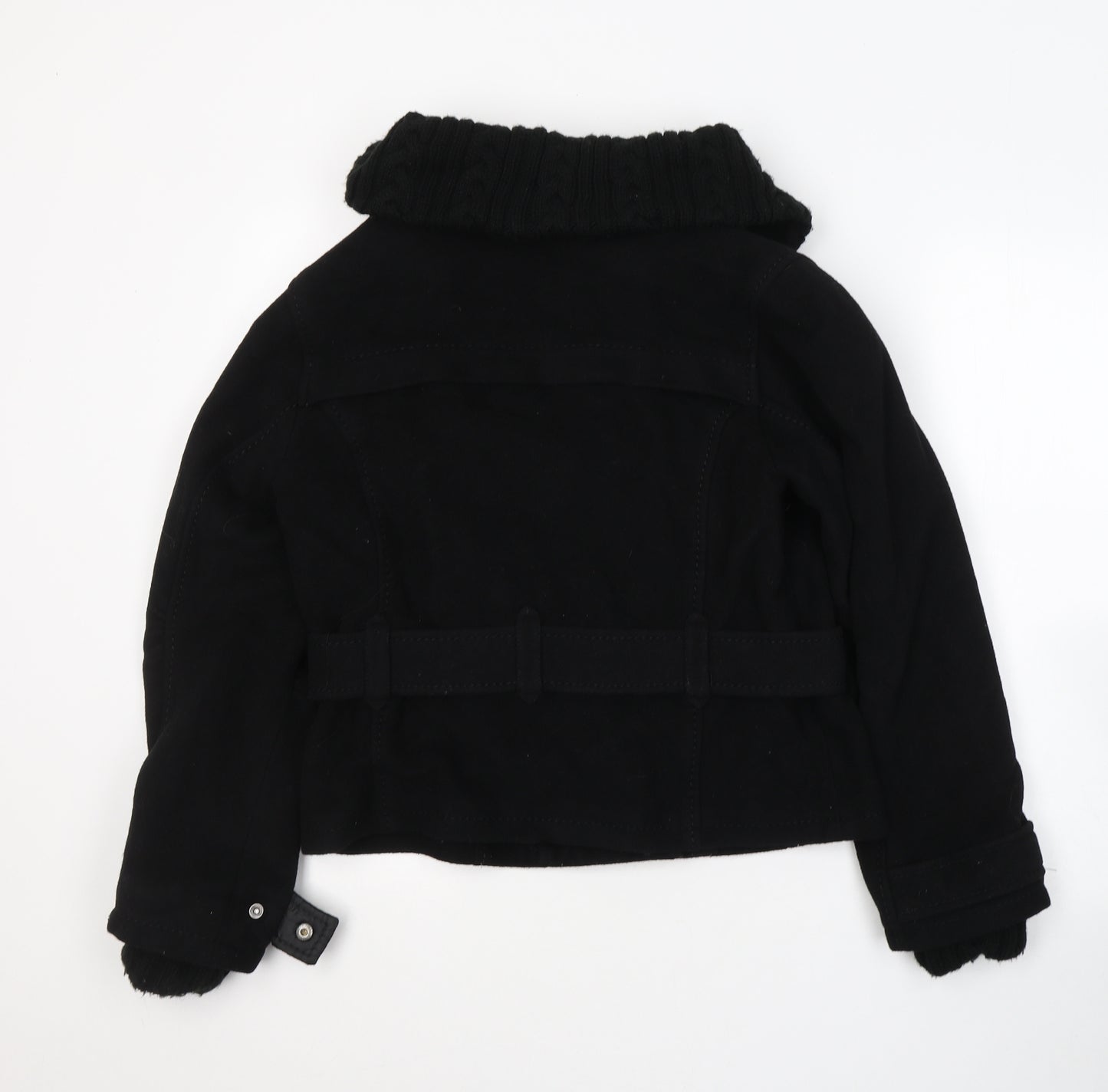 NEXT Girls Black   Pea Coat Coat Size 14-15 Years  Zip