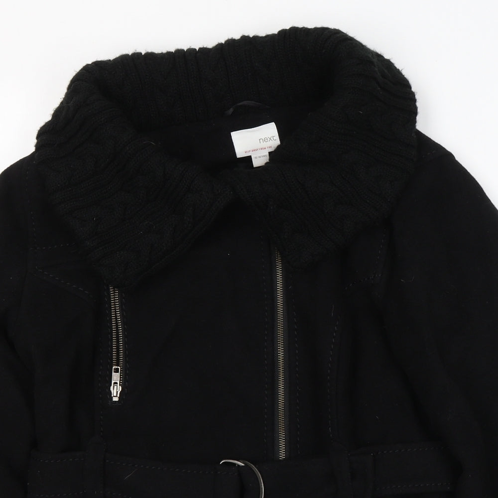 NEXT Girls Black   Pea Coat Coat Size 14-15 Years  Zip
