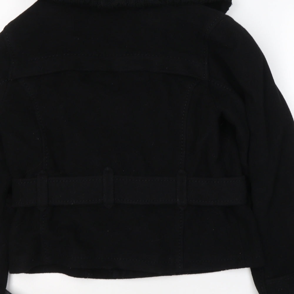 NEXT Girls Black   Pea Coat Coat Size 14-15 Years  Zip