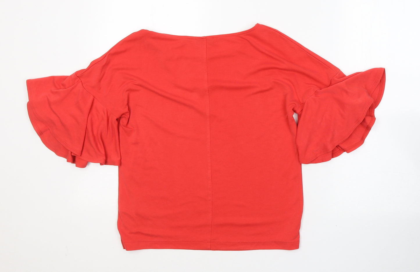 F&F Womens Red  Modal Basic Blouse Size 8 Round Neck