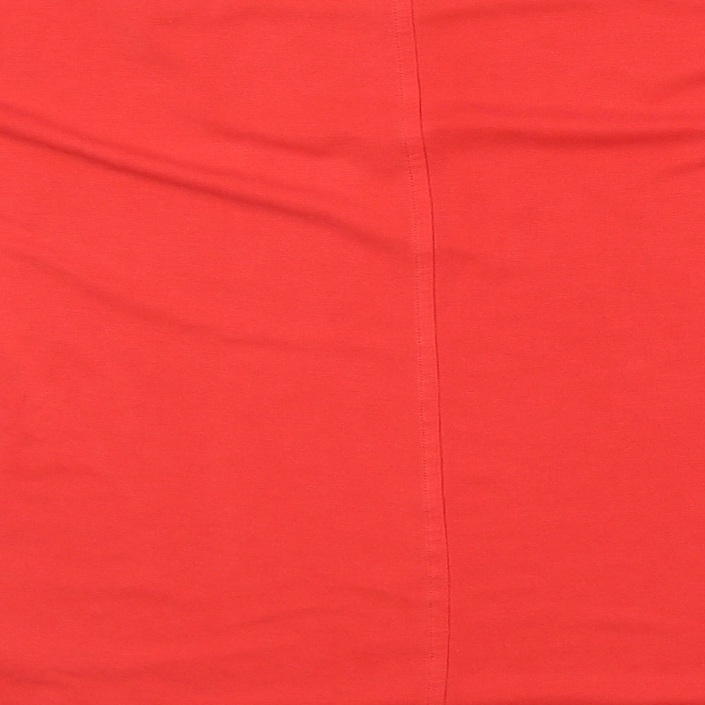 F&F Womens Red  Modal Basic Blouse Size 8 Round Neck