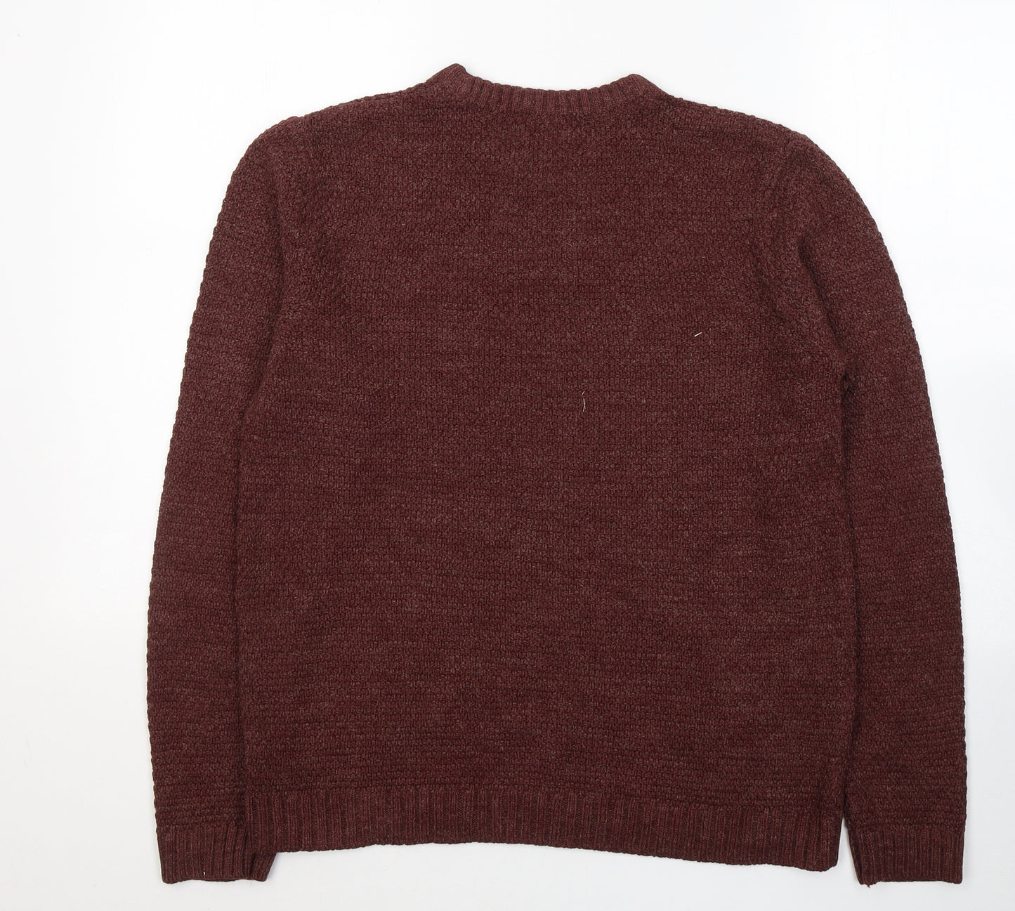 F&F Mens Red Round Neck  Acrylic Pullover Jumper Size M