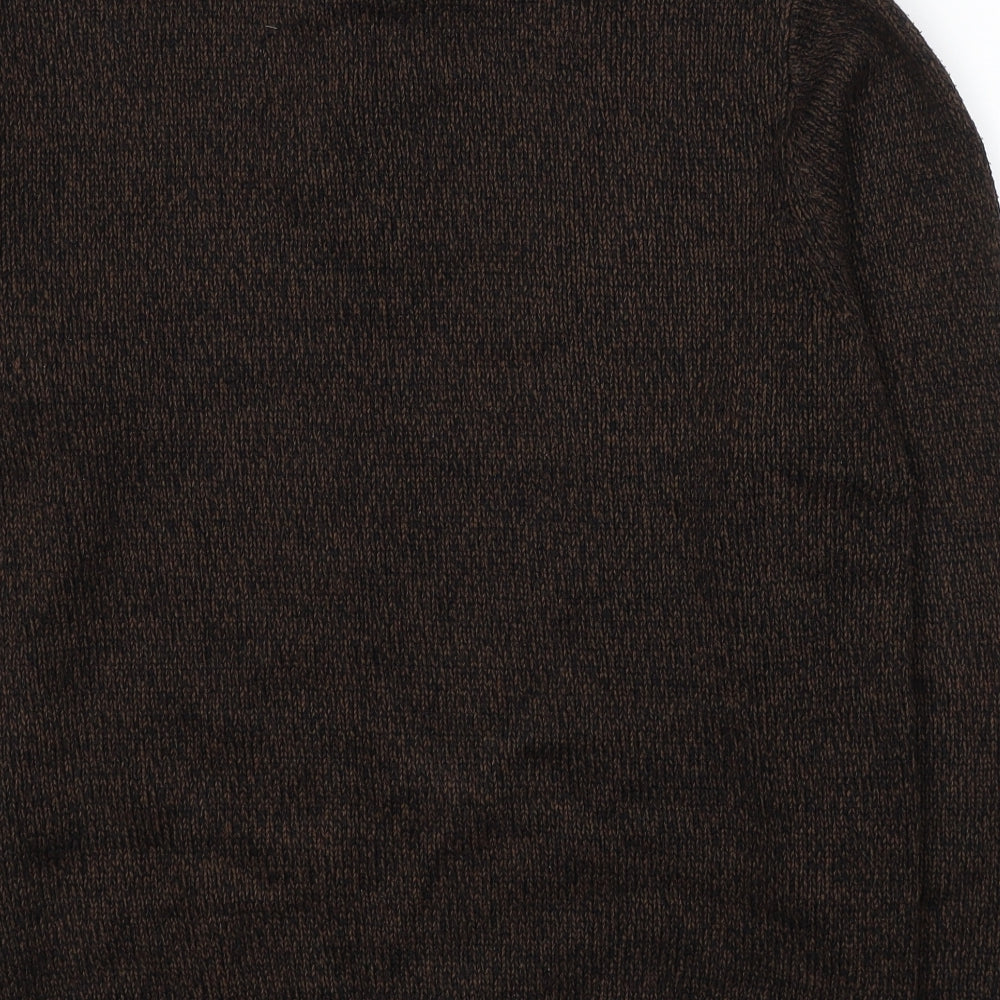 George Mens Brown High Neck  Acrylic Pullover Jumper Size M