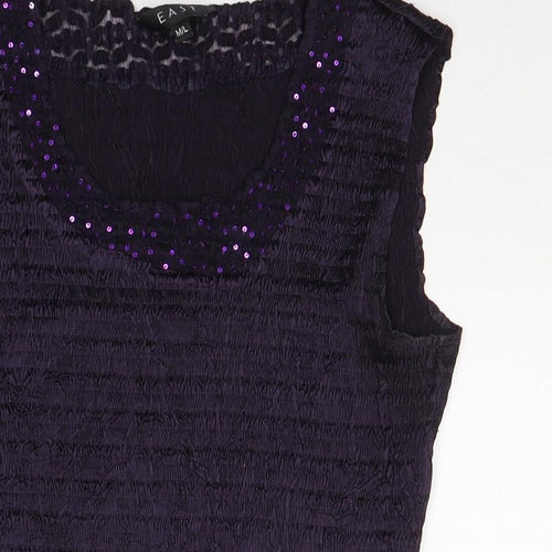 BEAST Womens Purple  Polyester Basic Tank Size M Round Neck