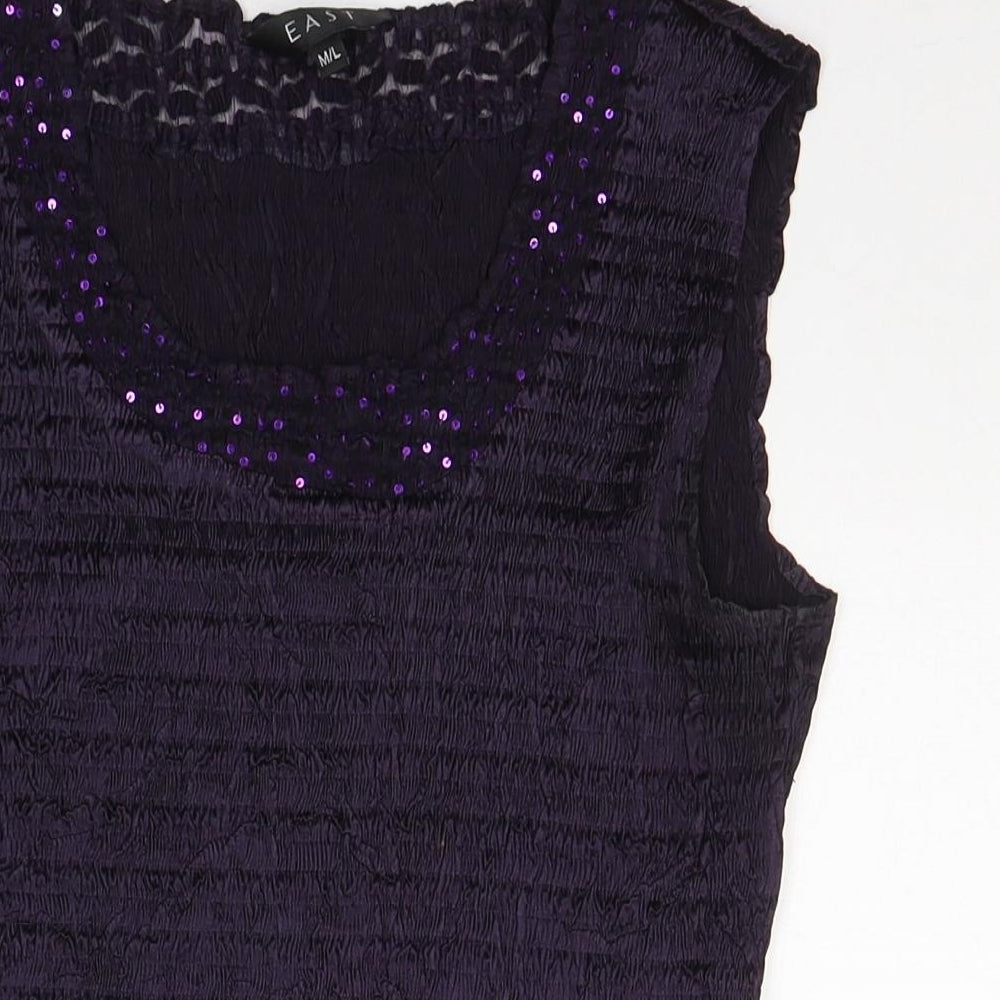 BEAST Womens Purple  Polyester Basic Tank Size M Round Neck