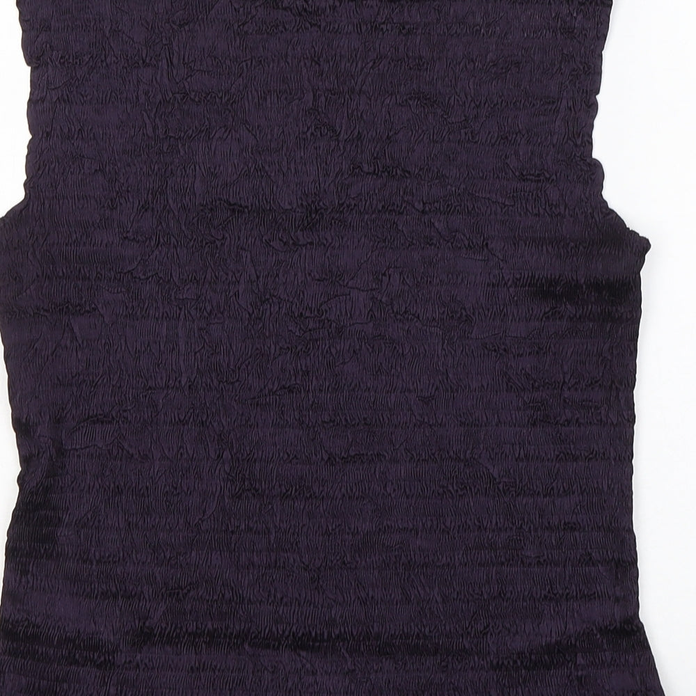 BEAST Womens Purple  Polyester Basic Tank Size M Round Neck