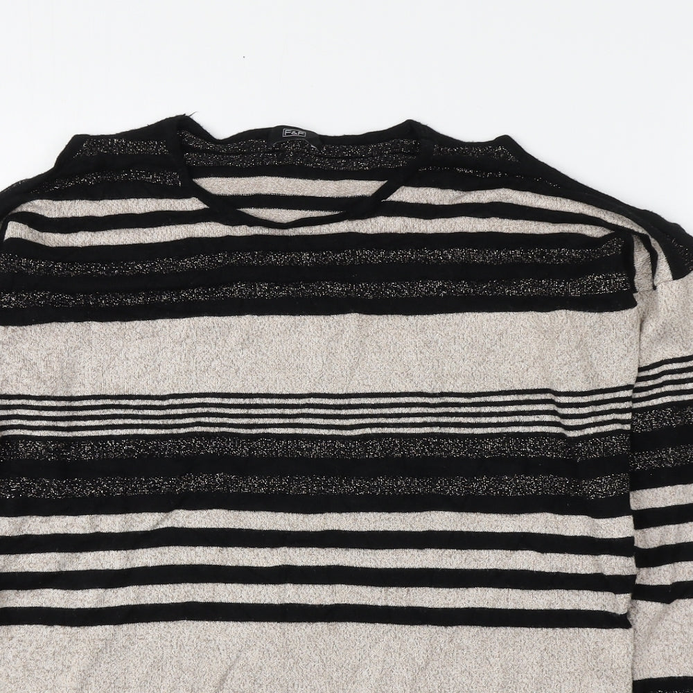 F&F Womens Multicoloured Round Neck  Viscose Pullover Jumper Size 14