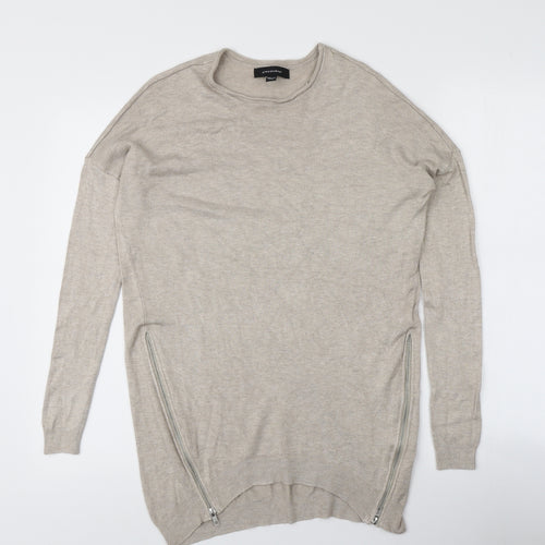 Atmosphere Womens Beige Round Neck  Viscose Pullover Jumper Size 6