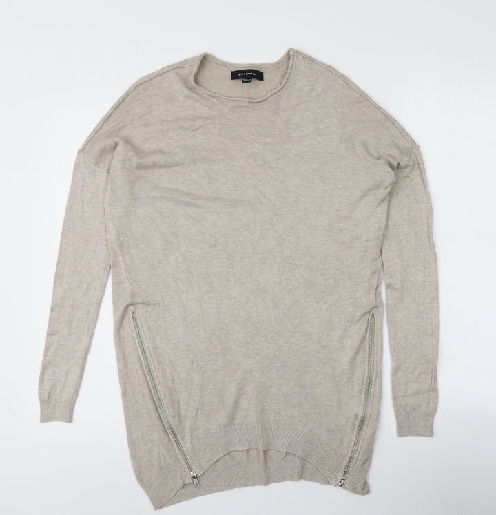 Atmosphere Womens Beige Round Neck  Viscose Pullover Jumper Size 6