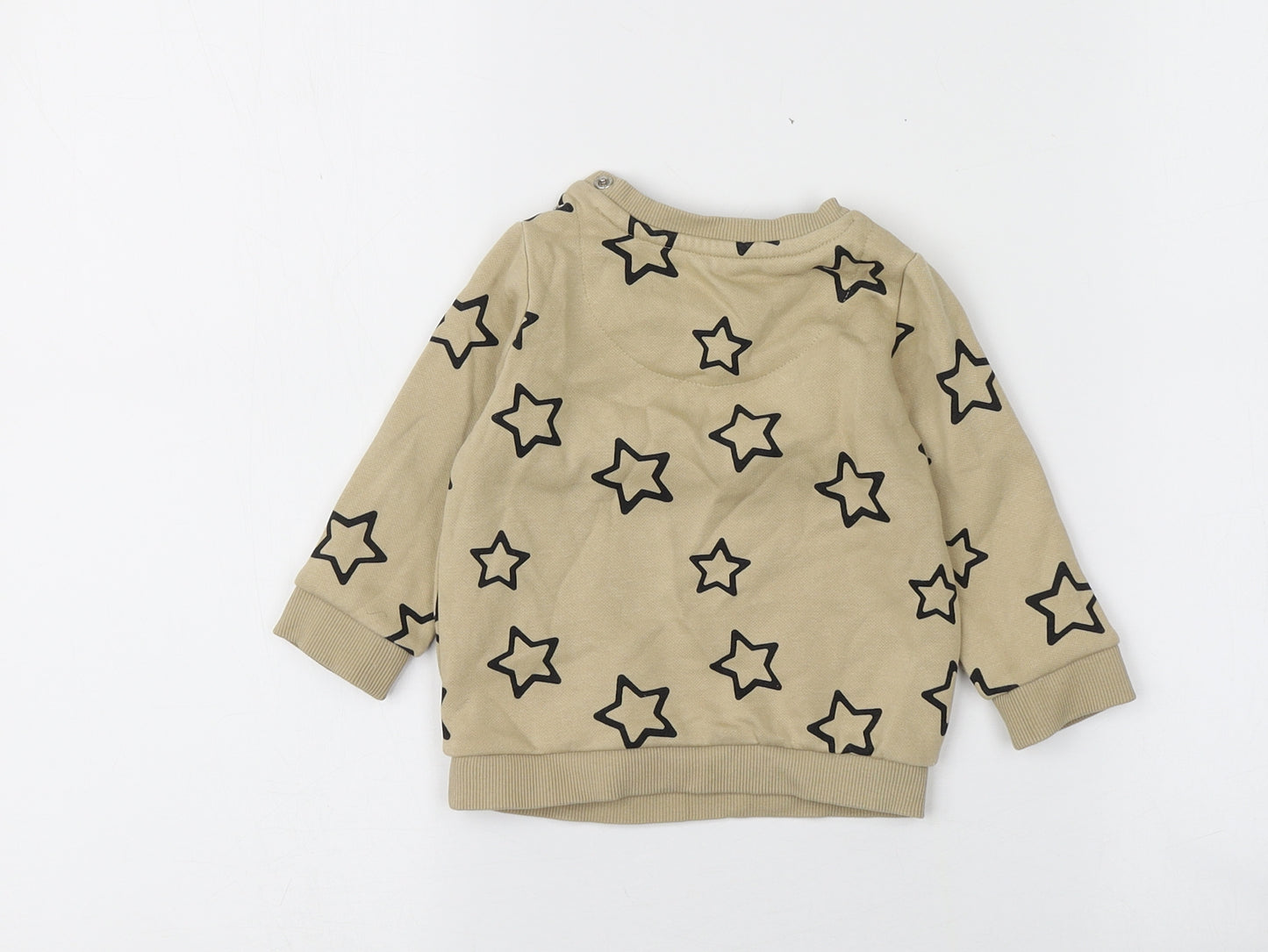 F&F  Beige  Cotton Basic Blouse Size 3-6 Months Round Neck