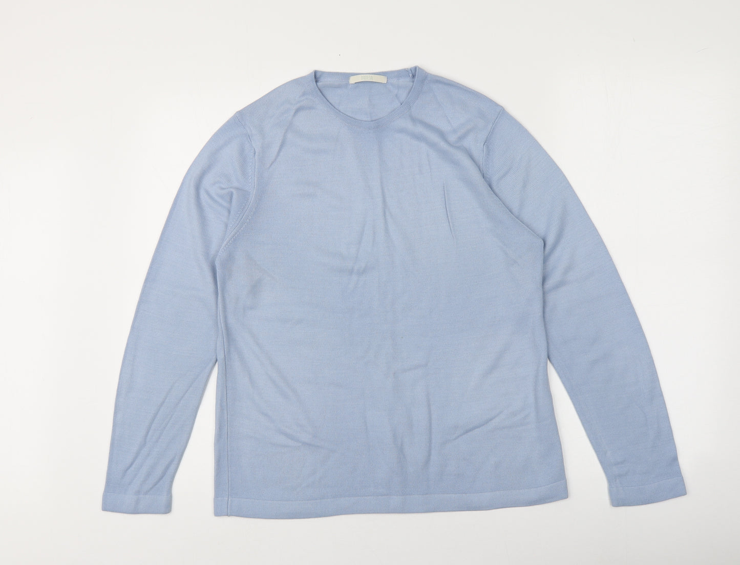M&S Womens Blue Round Neck  Acrylic Pullover Jumper Size 12