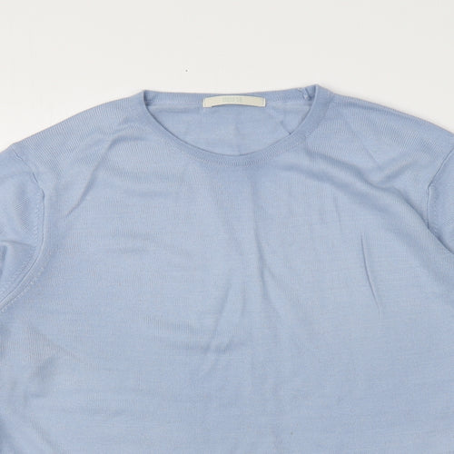 M&S Womens Blue Round Neck  Acrylic Pullover Jumper Size 12
