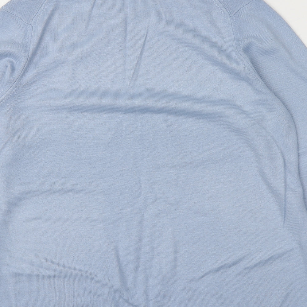 M&S Womens Blue Round Neck  Acrylic Pullover Jumper Size 12