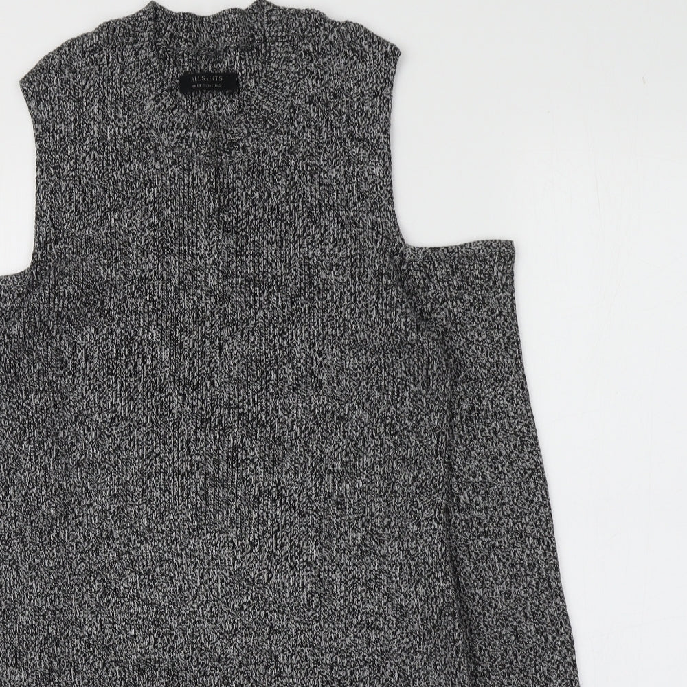 AllSaints Womens Grey Round Neck  100% Cotton Pullover Jumper Size 10