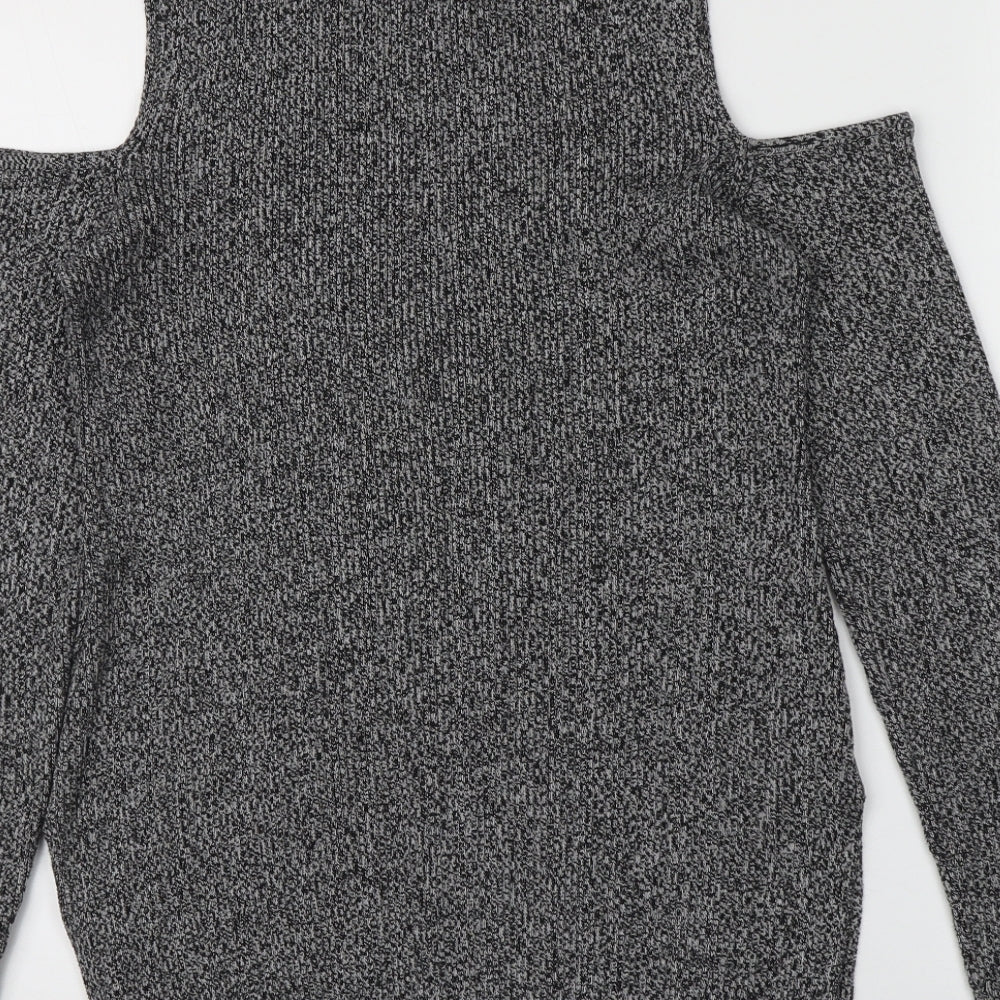 AllSaints Womens Grey Round Neck  100% Cotton Pullover Jumper Size 10