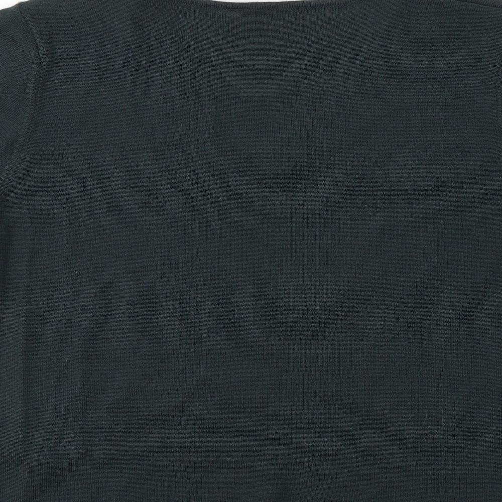 M&S Womens Green Round Neck  Acrylic Pullover Jumper Size 16