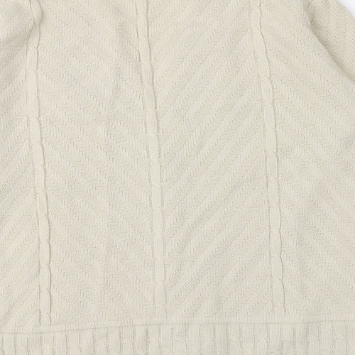 Berkertex Womens Beige V-Neck  Acrylic Cardigan Jumper Size 10