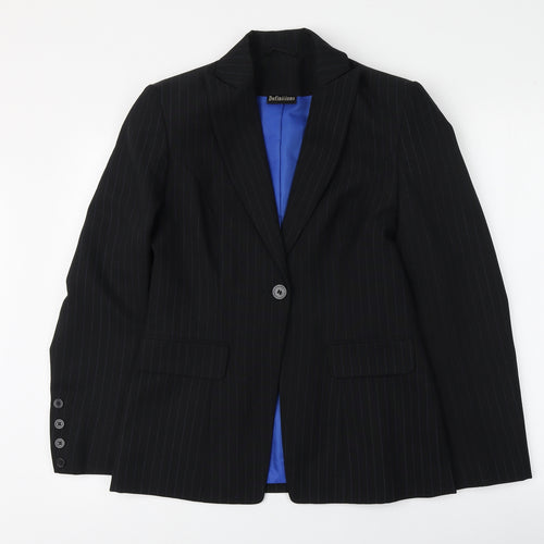 Definitions  Womens Black Striped  Jacket  Size 10