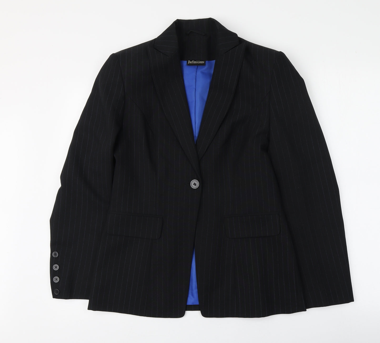 Definitions  Womens Black Striped  Jacket  Size 10