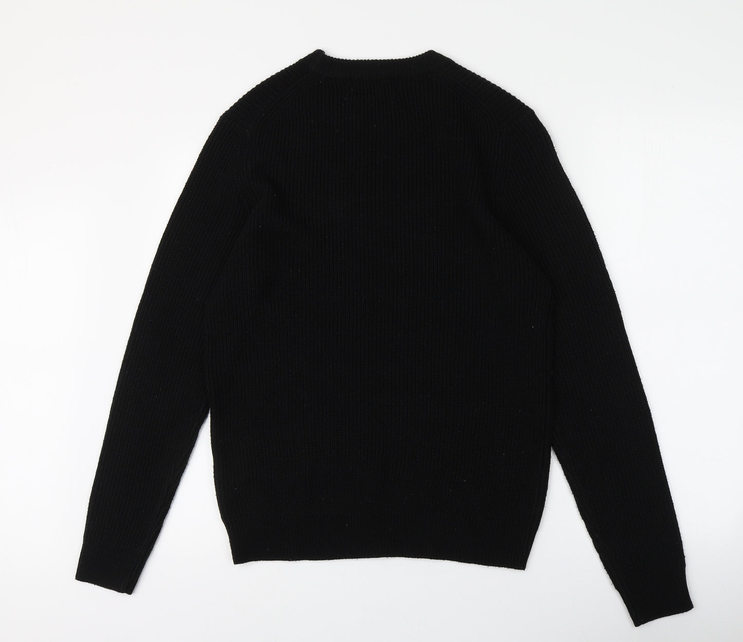 F&F Womens Black Round Neck  Acrylic Pullover Jumper Size 10