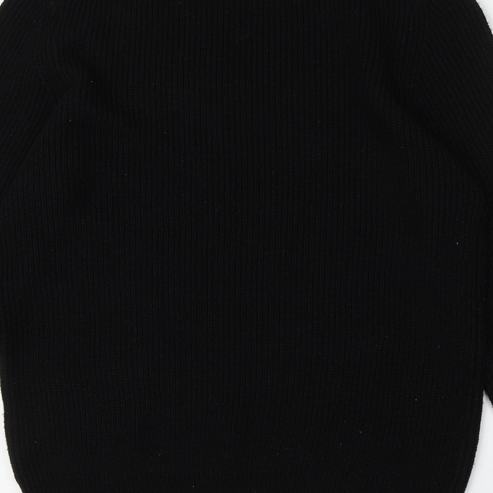 F&F Womens Black Round Neck  Acrylic Pullover Jumper Size 10