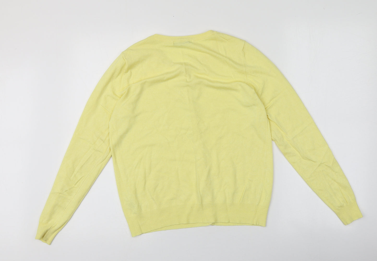 George Womens Yellow Round Neck  Viscose Cardigan Jumper Size 12