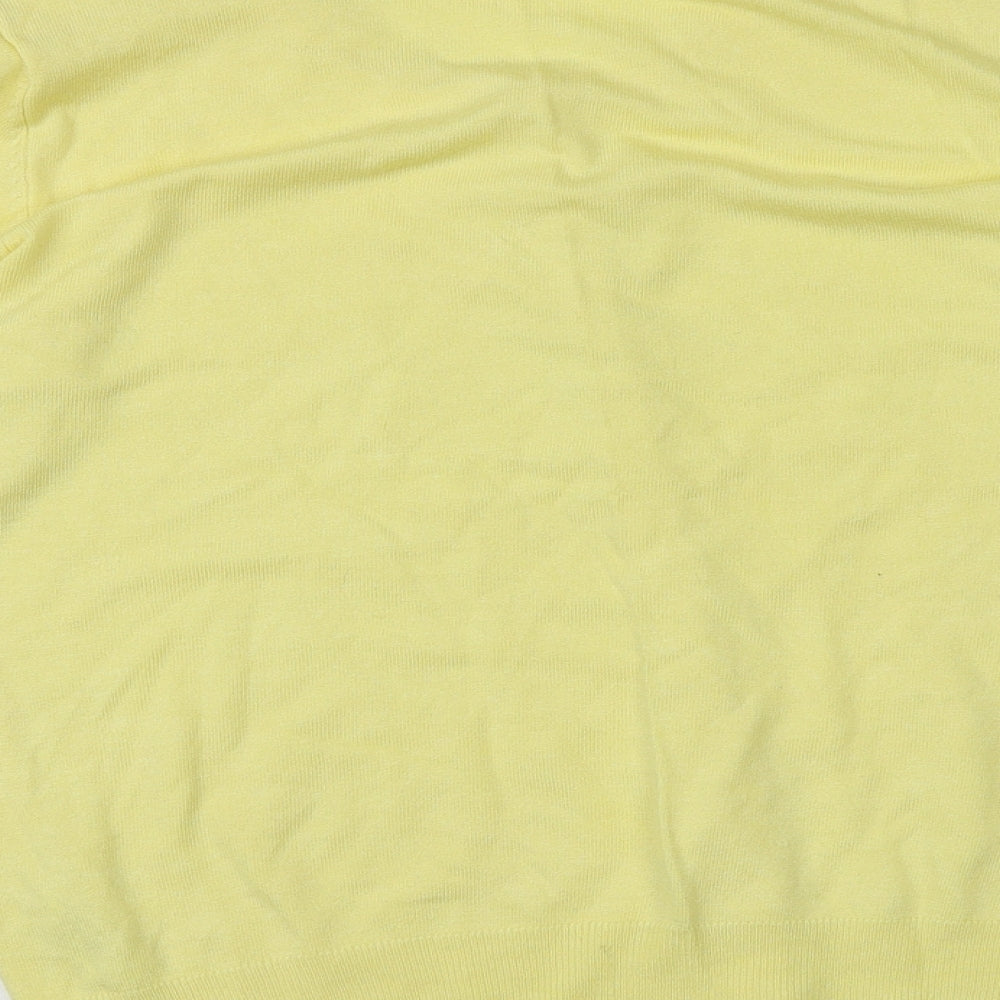 George Womens Yellow Round Neck  Viscose Cardigan Jumper Size 12