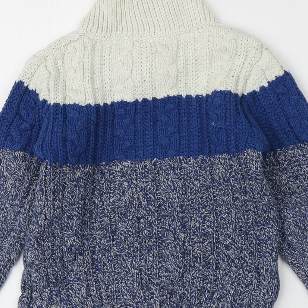 Gap Boys Multicoloured Roll Neck  Cotton Pullover Jumper Size 5 Years