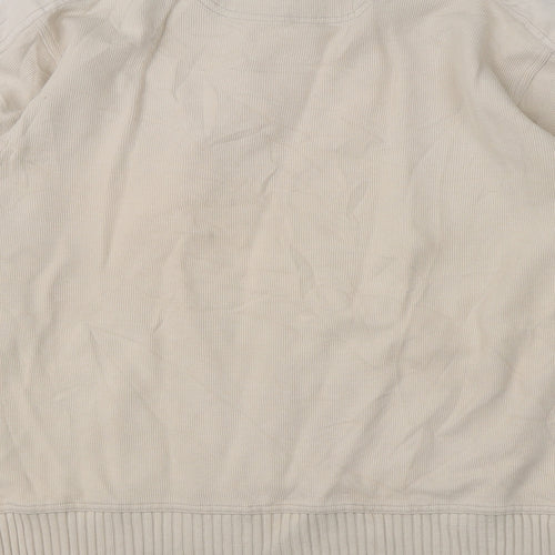 BHS Mens Beige Round Neck  Cotton Pullover Jumper Size M