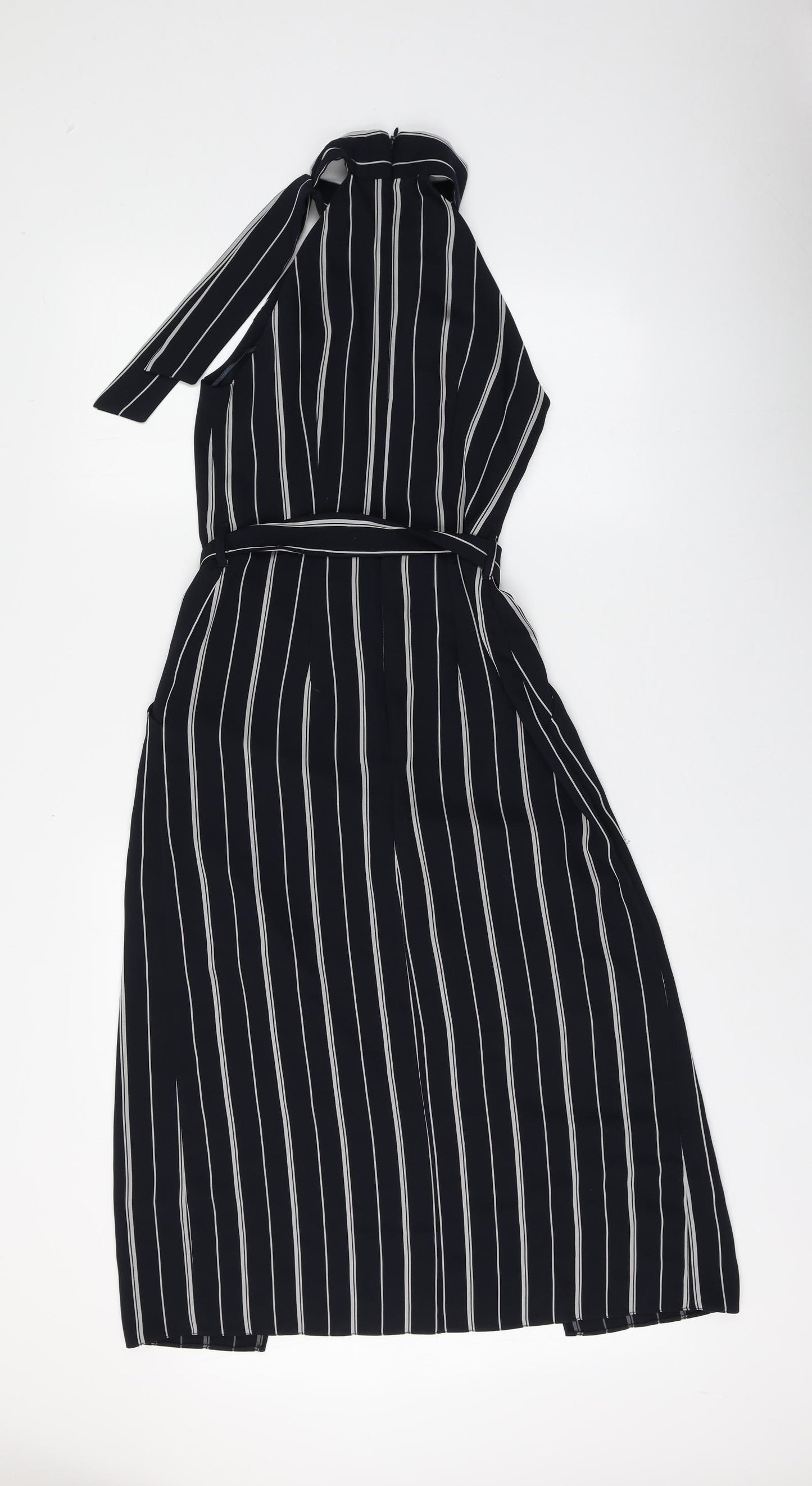 River Island Womens Blue Striped Polyester A-Line  Size 6  Halter
