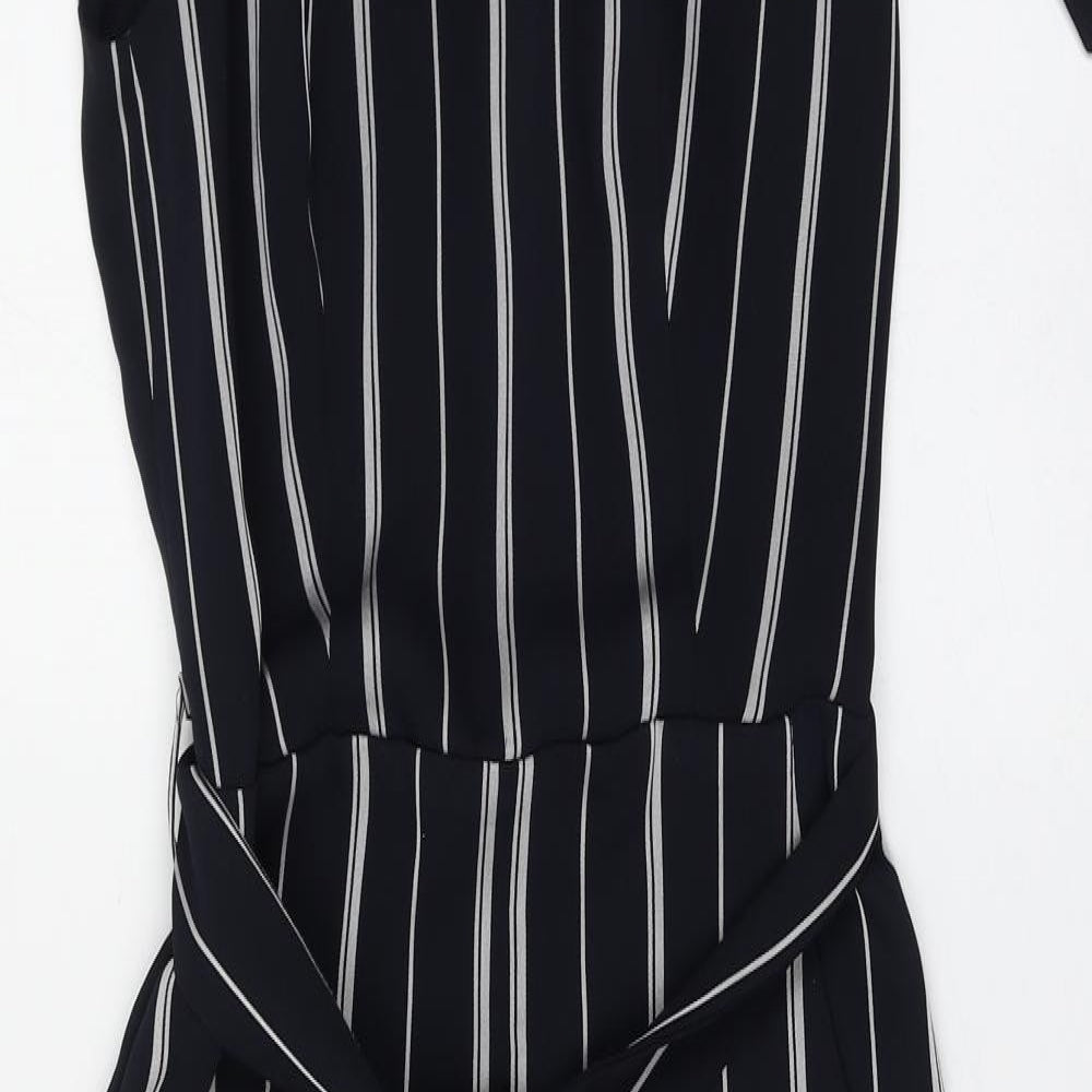 River Island Womens Blue Striped Polyester A-Line  Size 6  Halter