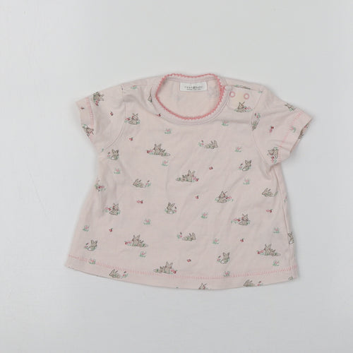NEXT  Pink  100% Cotton Basic T-Shirt Size 0-3 Months Round Neck