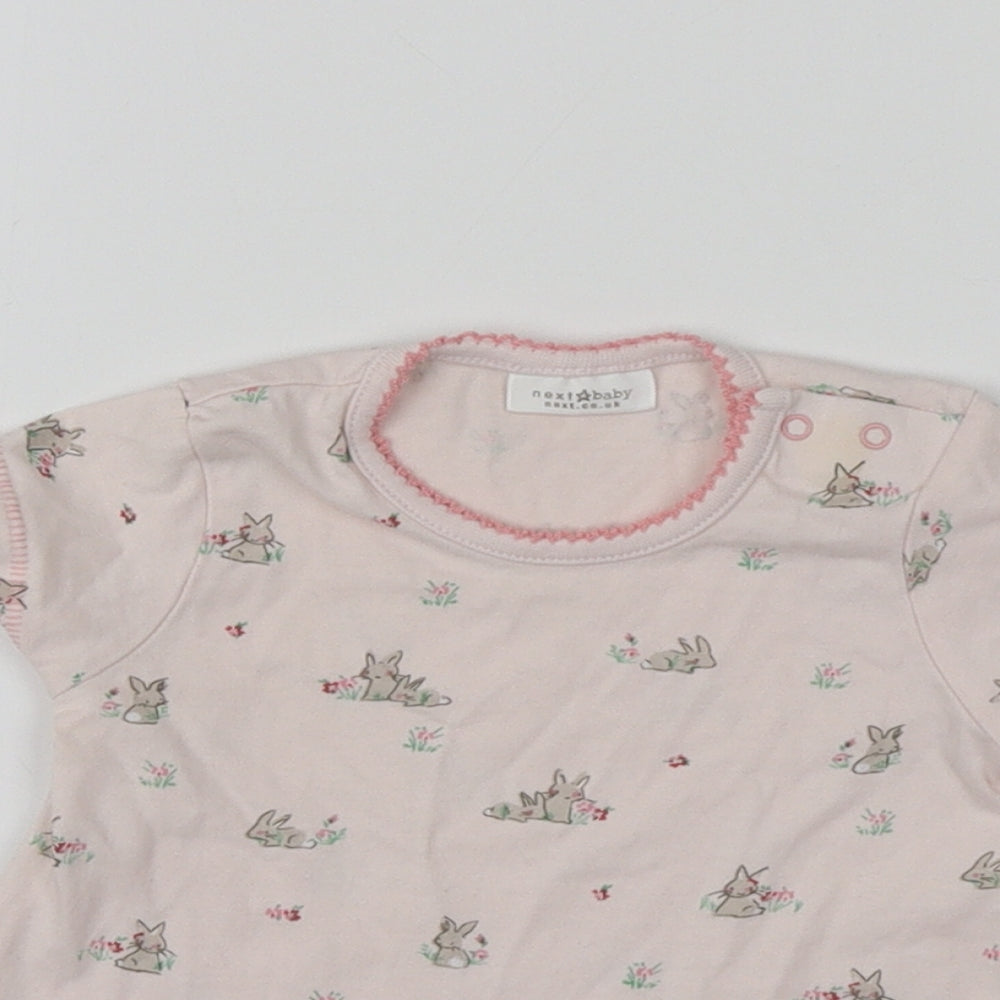 NEXT  Pink  100% Cotton Basic T-Shirt Size 0-3 Months Round Neck