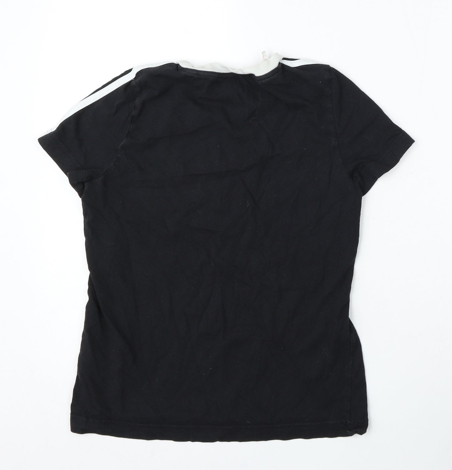 adidas Boys Black  Cotton Basic T-Shirt Size 11-12 Years Round Neck