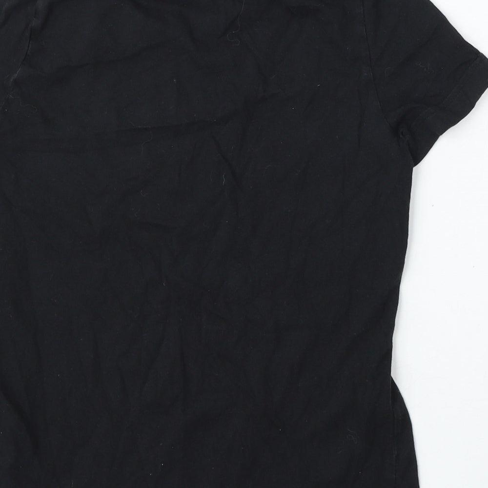 adidas Boys Black  Cotton Basic T-Shirt Size 11-12 Years Round Neck