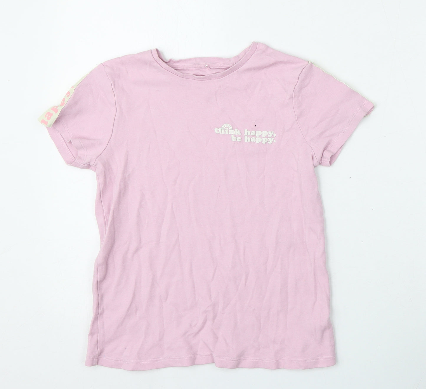 George Girls Purple  Cotton Basic T-Shirt Size 11-12 Years Round Neck