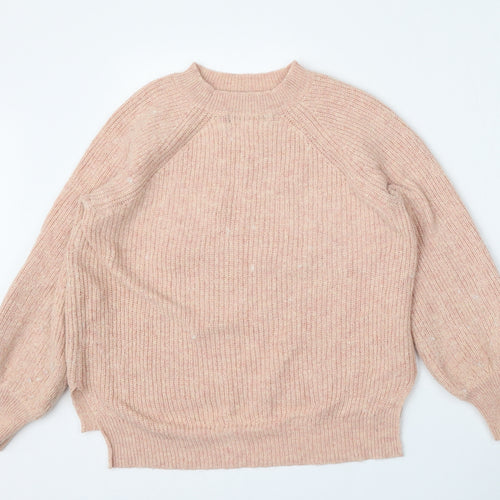 Marks and Spencer Womens Pink Round Neck  Polyamide Pullover Jumper Size S