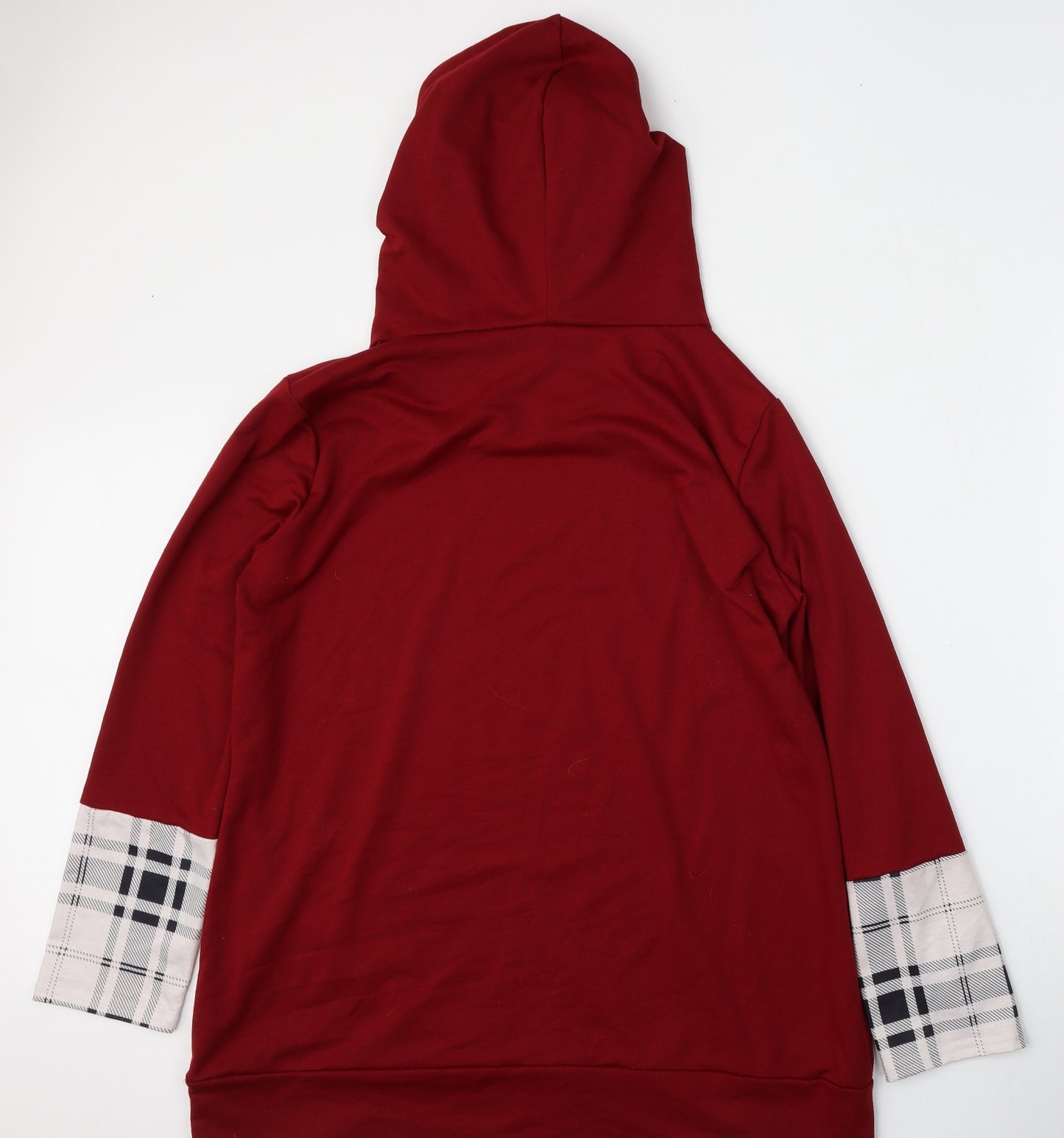 Preworn Womens Red  Cotton Pullover Hoodie Size 28  Button