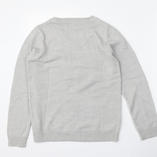 F&F Womens Grey Round Neck  Polyester Pullover Jumper Size 6